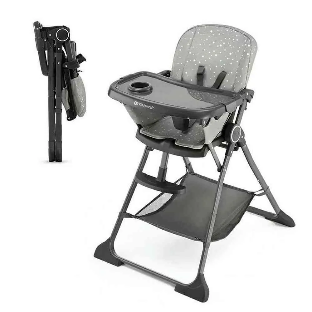KINDERKRAFT STOLICA ZA HRANJENJE FOLDEE GREY 