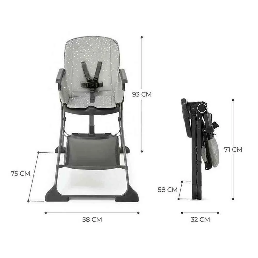 KINDERKRAFT STOLICA ZA HRANJENJE FOLDEE GREY 