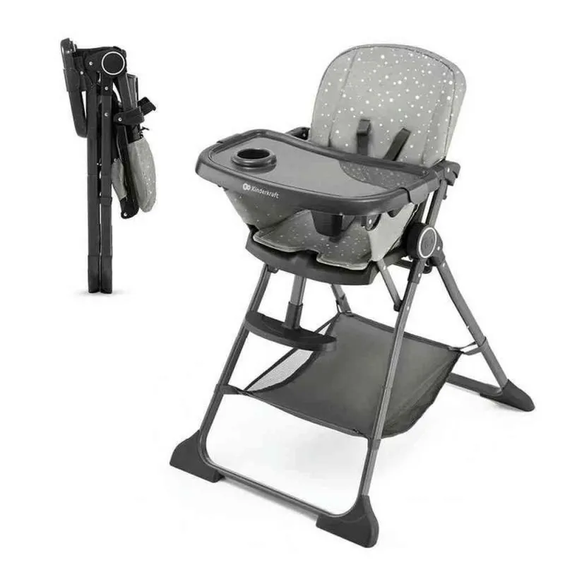 KINDERKRAFT STOLICA ZA HRANJENJE FOLDEE GREY 