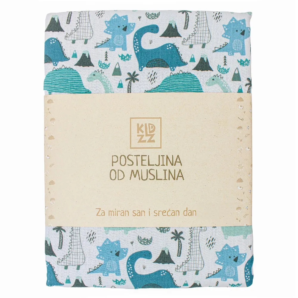 KIDZZ POSTELJINA 3 DELA MUSLIN PETROLEJ