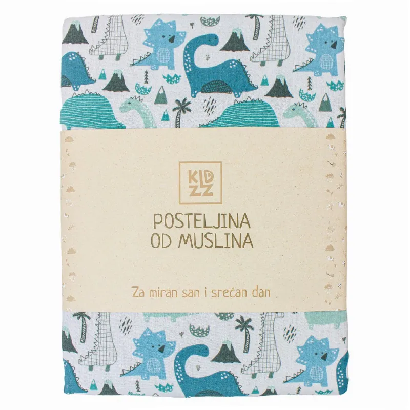 KIDZZ POSTELJINA 3 DELA MUSLIN PETROLEJ