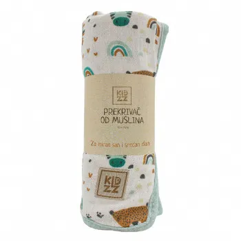 KIDZZ PREKRIVAC OD MUSLINA SARENI MINT 100X85CM 
