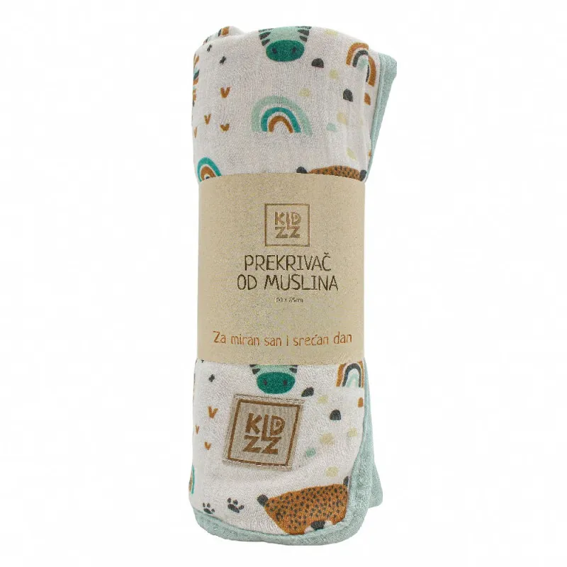 KIDZZ PREKRIVAC OD MUSLINA SARENI MINT 100X85CM