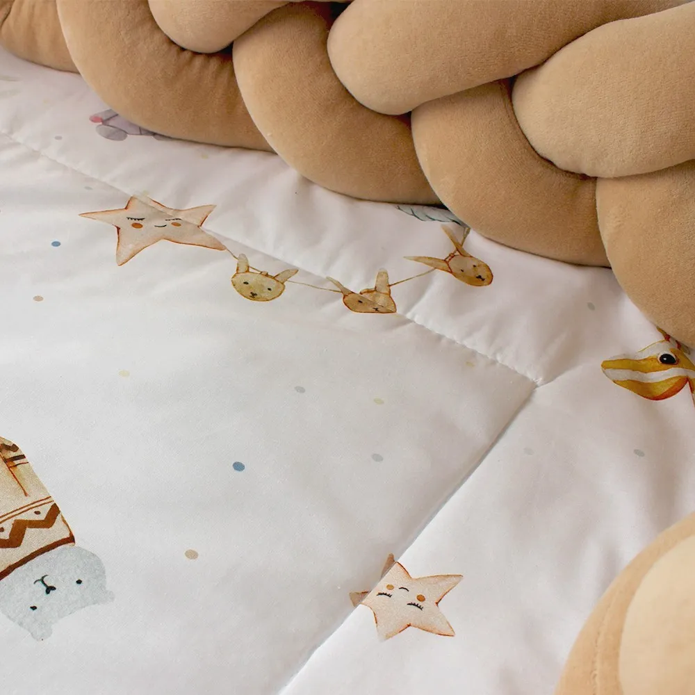 KIDZZ POSTELJINA 4 DELA SA PLETENICOM TUFNE 