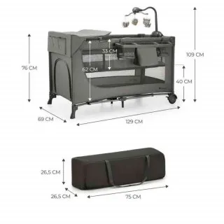 KINDERKRAFT PRENOSIVI KREVETAC JOY 2 DARK GRAY SA DODACIMA 