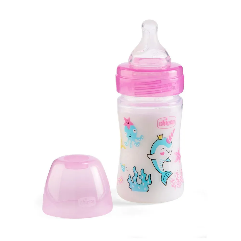 CHICCO WB PLASTICNA FLASICA 150ML SILIKON ROZE