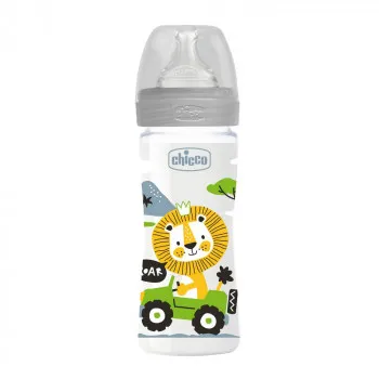 CHICCO WB PLASTICNA FLAŠICA 250ML SILIKON SIVA 