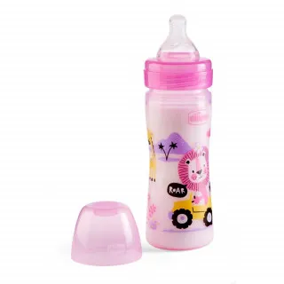 CHICCO WB PLASTICNA FLASICA 250ML SILIKON ROZE 