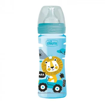 CHICCO WB PLASTICNA FLAŠICA 250ML SILIKON PLAVA 