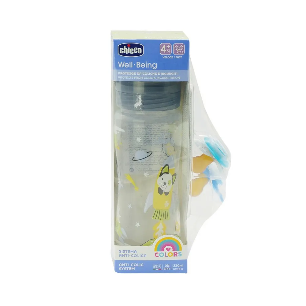 CHICCO SET WB FLAŠICA 330ML+PHAIR LAŽA PLAVA 