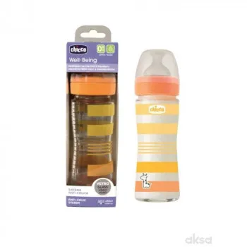 CHICCO WB STAKLENA FLASICA 240ML SILIKON 