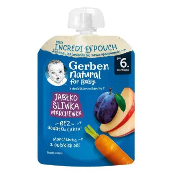 GERBER POUCH JABUKA SLJIVA SARGAREPA 80G 