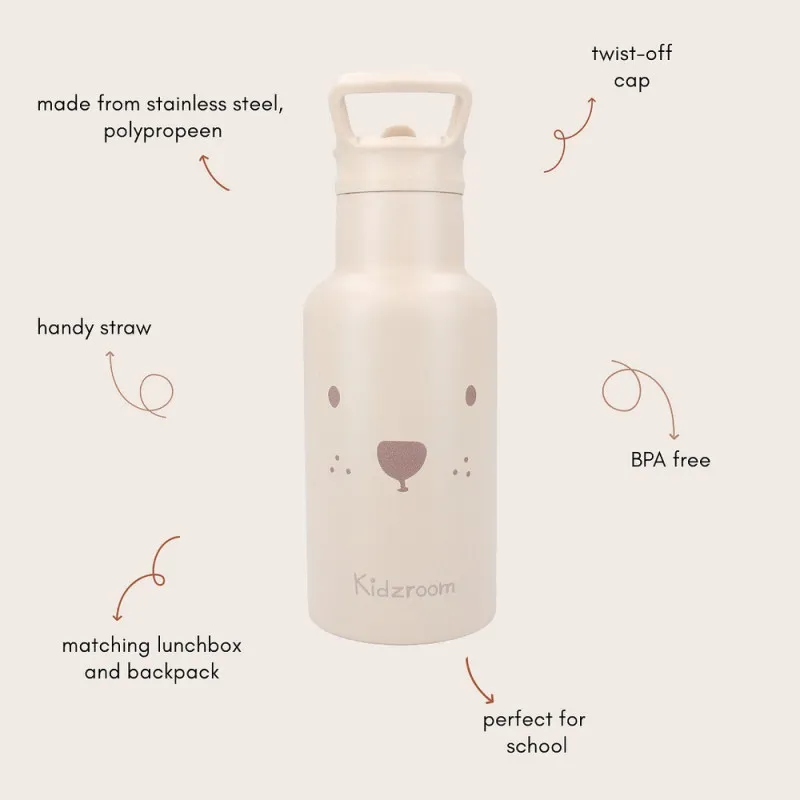 KIDZROOM TERMOS BEARY EXCITED BEIGE 350ML 