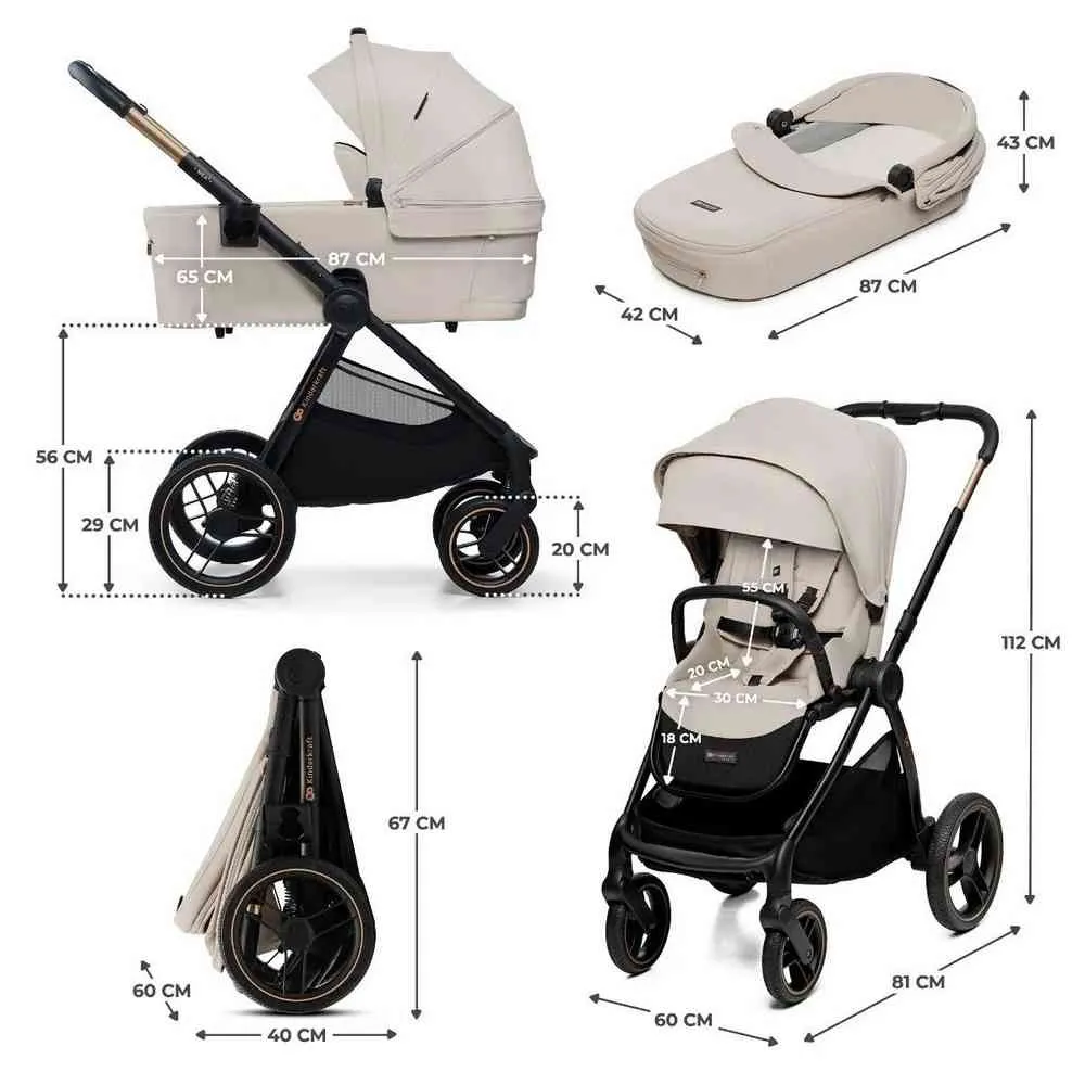 KINDERKRAFT KOLICA ZA BEBE SET 2U1 NEA 2 SOFT BEIGE 