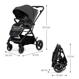KINDERKRAFT KOLICA YOXI MOONLIGHT GREY KSYOXI000GRY0000 
