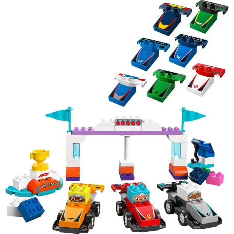 LEGO DUPLO TOWN F1 TEAM RACE CARS AND DRIVERS