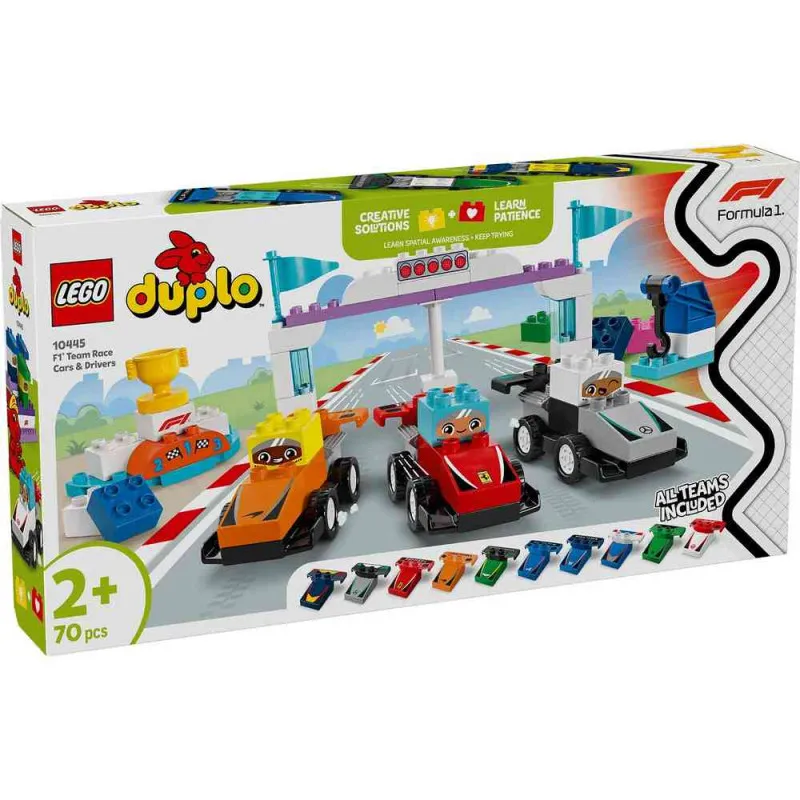 LEGO DUPLO TOWN F1 TEAM RACE CARS AND DRIVERS