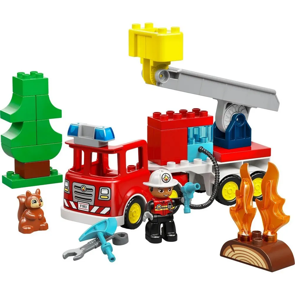 LEGO DUPLO FIRE TRUCK WITH HOSE AND FIRE 
