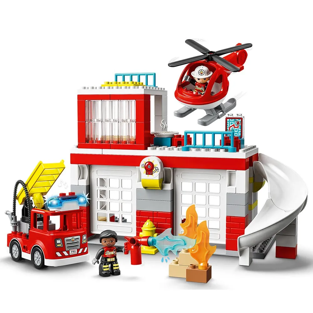 LEGO DUPLO FIRETRUCK AND HELICOPTER 