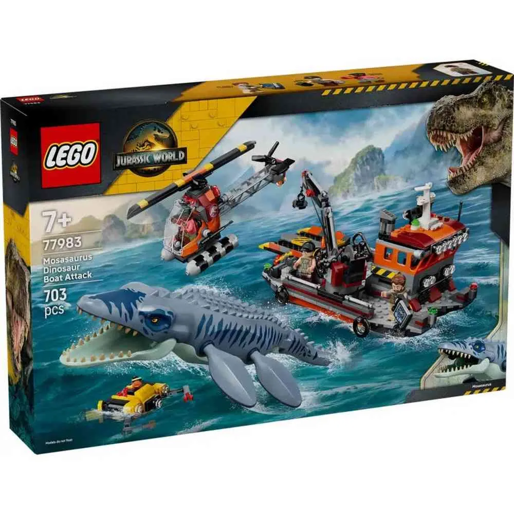 LEGO JURASSIC WORLD MOSASAURUS DINOSAUR BOAT ATTACK 