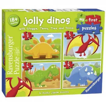 RAVENSBURGER PUZZLE MOJE PRVE PUZLE 4 U 1 DINOSAURUSI 