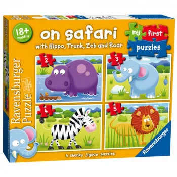 RAVENSBURGER PUZZLE MOJE PRVE PUZLE 4 U 1 SAFARI 