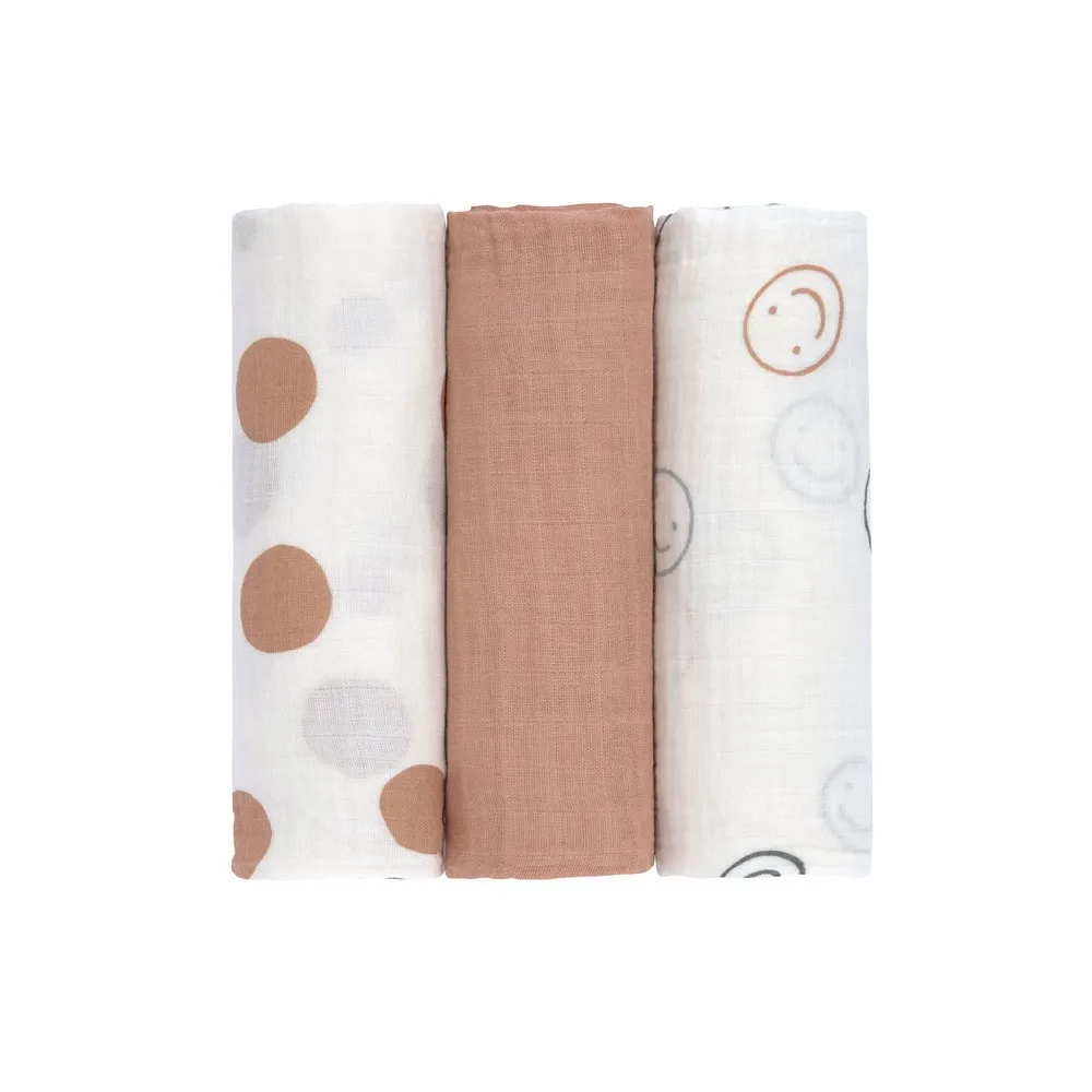 LASSIG TETRA PELENE OD MUSLINA TINY SMILE MAPLE 3 KOM (85 X 85 CM)