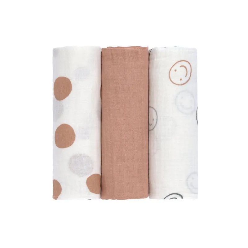 LASSIG TETRA PELENE OD MUSLINA TINY SMILE MAPLE 3 KOM (85 X 85 CM)