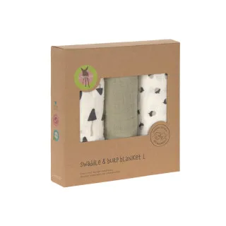 LASSIG TETRA PELENE OD MUSLINA LITTLE FOREST OLIVE 3 KOM (85 X 85 CM) 