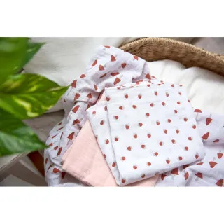 LASSIG TETRA PELENE OD MUSLINA LITTLE FOREST POWDER PINK 3 KOM (85 X 85 CM)