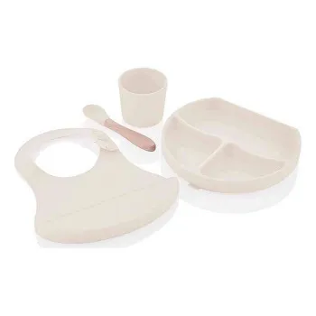 BABYJEM SILIKONSKI SET ZA HRANJENJE- ECRU 