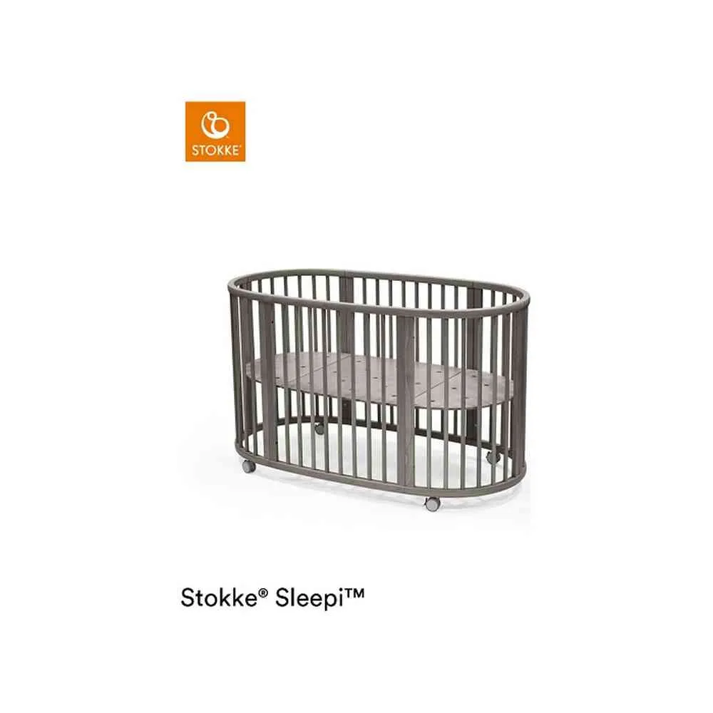 STOKKE SLEEPI V3 BED - HAZY GREY - S 74 CM X V 84 CM X D 141 CM 