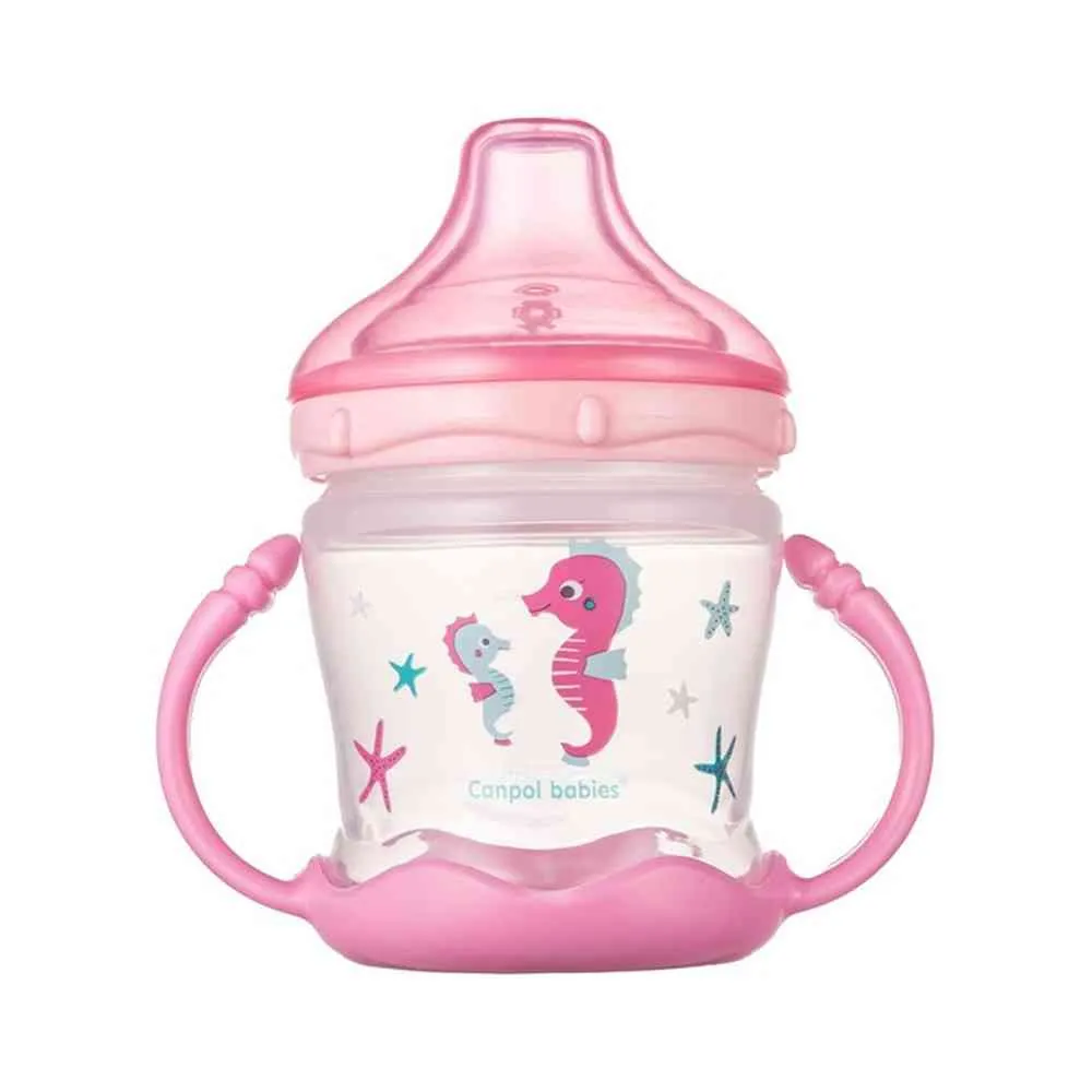 CANPOL BABIES SOLJA LOVE&SEA 180ML SA SILIKONSKIM KLJUNOM (57/300) - PINK 