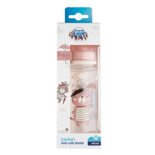 CANPOL BABIES FLASICA 240ML SIROKI VRAT, PP - BONJOUR PARIS 35/232 PINK 