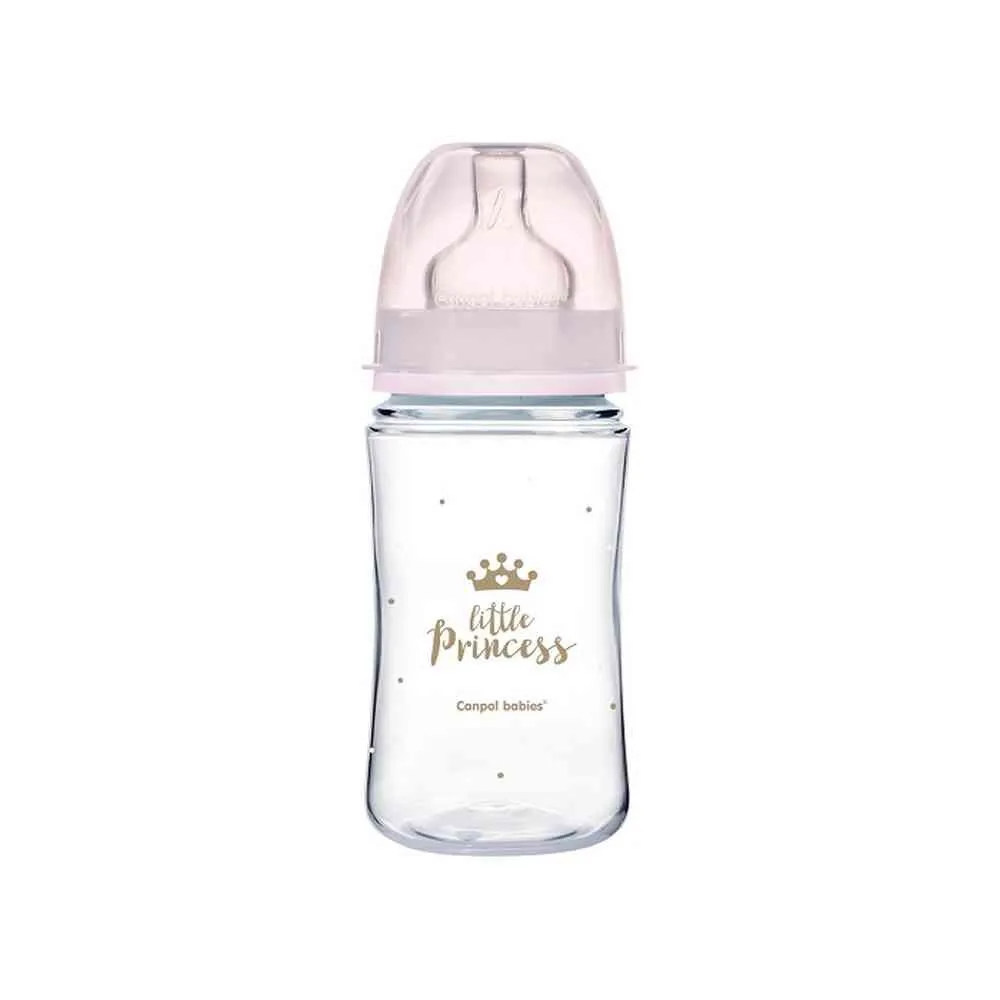 CANPOL BABIES FLASICA 240ML SIROKI VRAT, PP - ROYAL BABY 35/234 PINK 