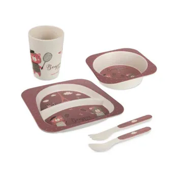 CANPOL BABIES SET ZA HRANJENJE 5 DELOVA 9/227 - BONJOUR PARIS DARK RED 