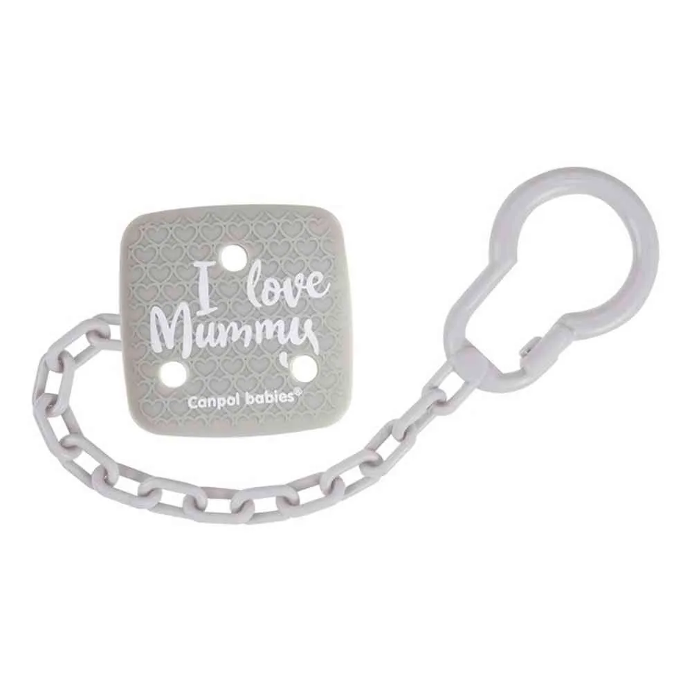 CANPOL BABIES LANAC ZA VARALICU I LOVE MUMMY (0M I ) - GREY 2/434 