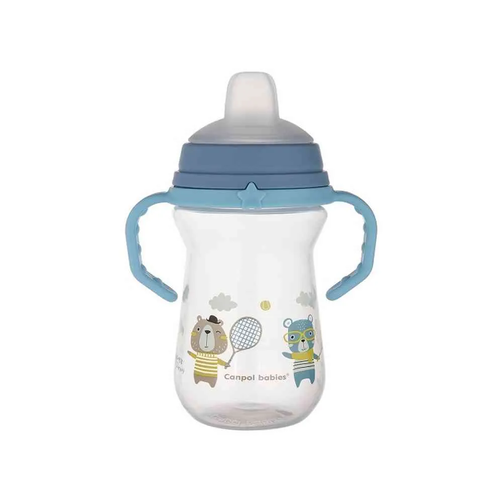 CANPOL BABIES SOLJA BONJOUR PARIS 250ML SA SILIKONSKIM KLJUNOM (56/613) - BLUE 