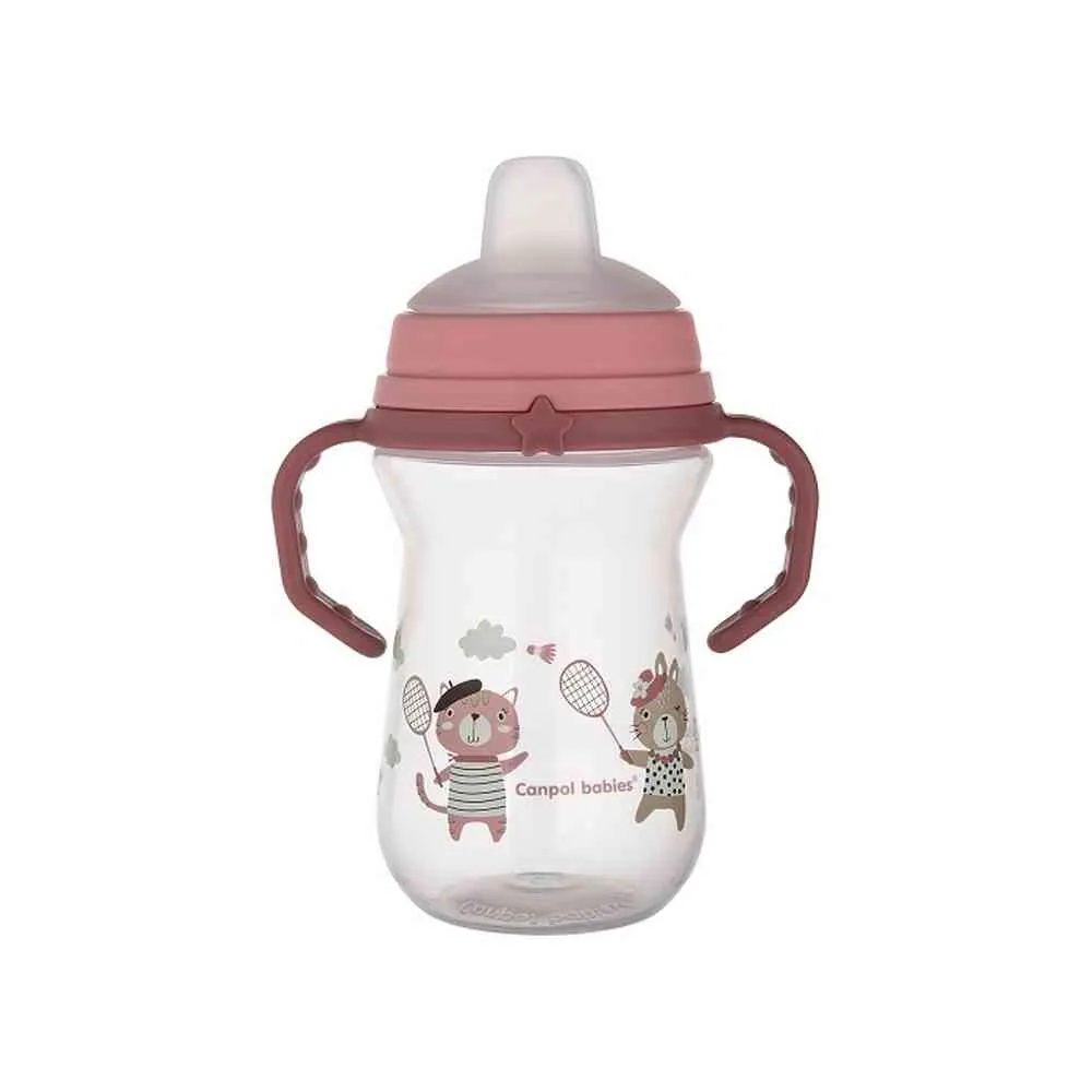 CANPOL BABIES SOLJA BONJOUR PARIS 250ML SA SILIKONSKIM KLJUNOM (56/613) - PINK 