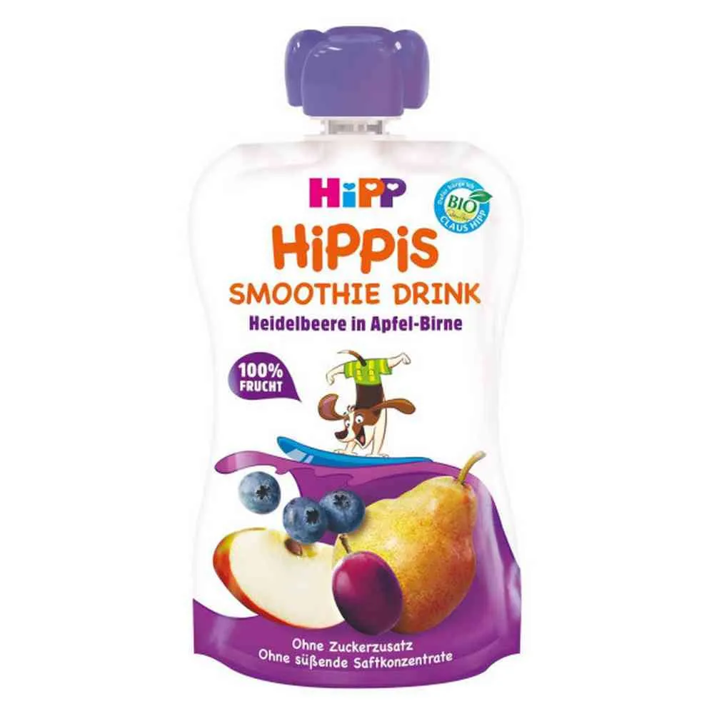 HIPP SMOOTHIE-BOROVNICA, JABUKA I KRUSKA 120ML 12M+ 