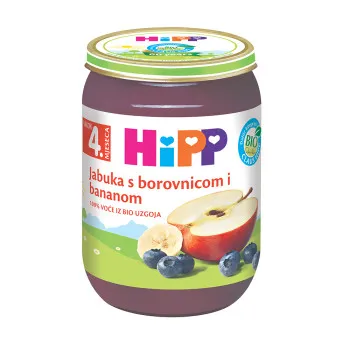 HIPP KASICA JABUKA SA BOROVNICOM I BANANOM 190G 