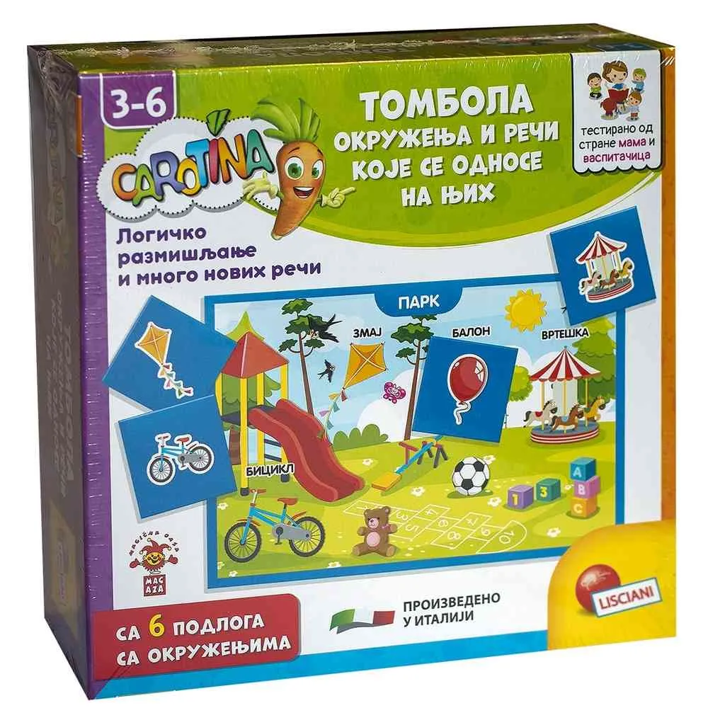 LISCIANI CAROTINA EDUKATIVNI SET TOMBOLA OKRUZENJA I RECI 