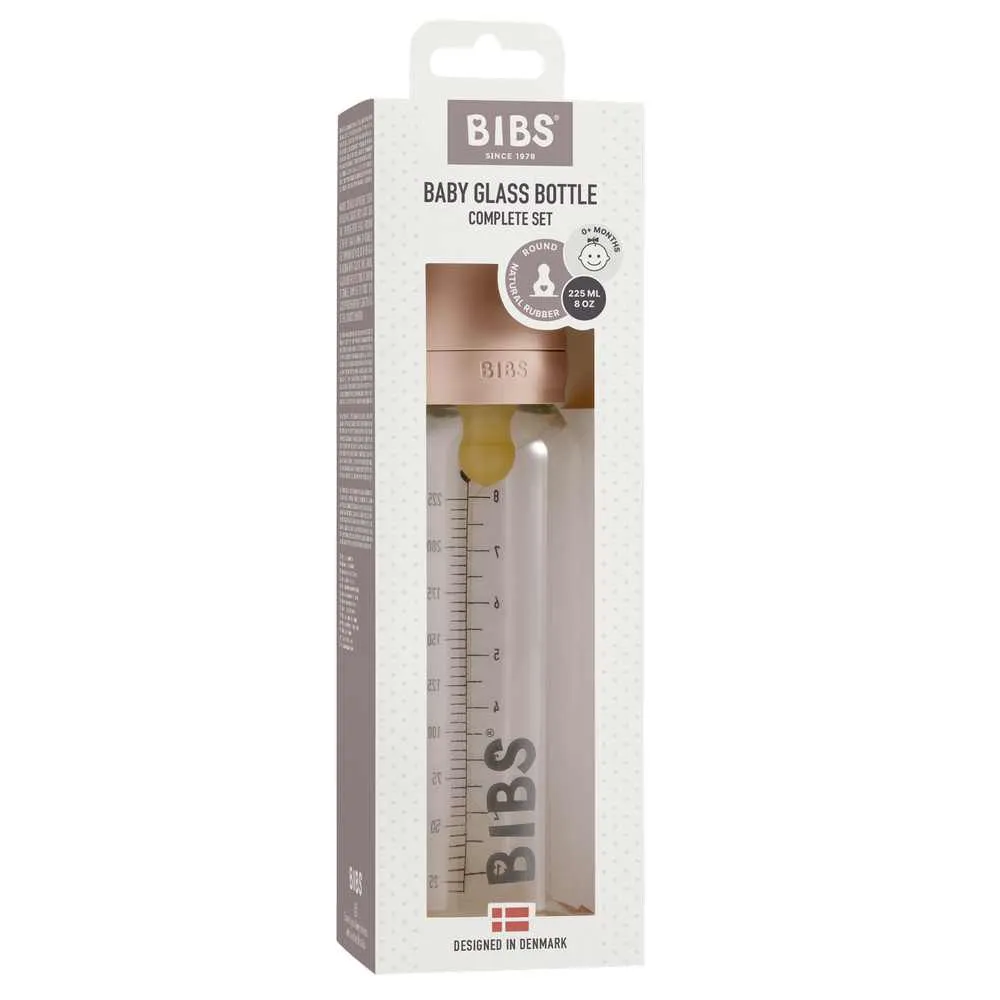BIBS STAKLENA FLASICA 225ML BLUSH