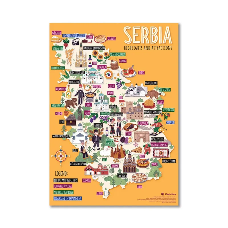 MAGIC MAP PIKTOGRAFSKA PUZZLE MAPA SRBIJE LATINICA 