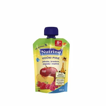 NUTRINO VOCNI PIRE JABUKA, BRESKVA, JAGODA I MALINA 100G 