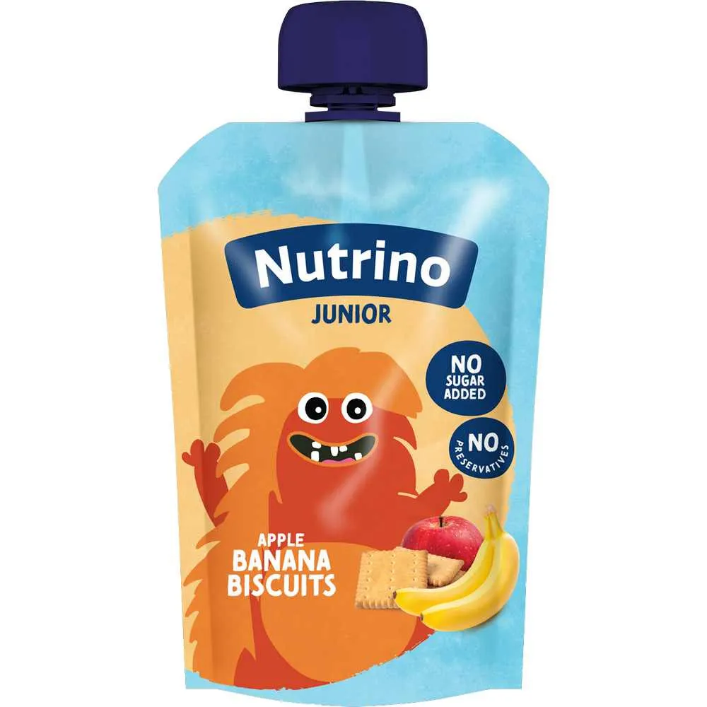 NUTRINO JUNIOR  POUCH JABUKA, BANANA I KEKS 100G 