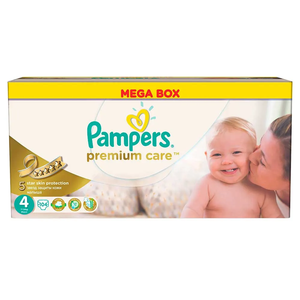 PAMPERS PELENE PREMIUM MB MAXI 4, 9-14KG, 104 KOM 