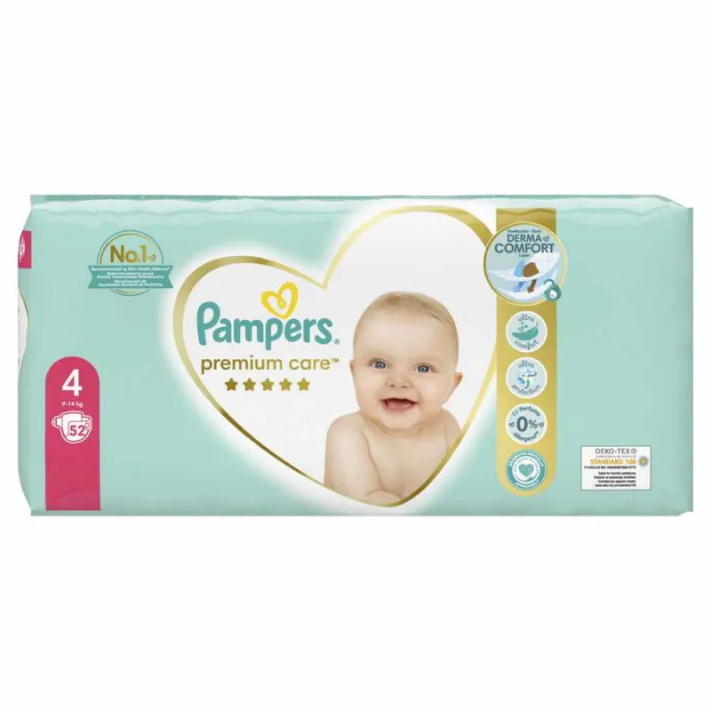 PAMPERS PELENE PREMIUM VP MAXI 4, 9-14KG, 52KOM