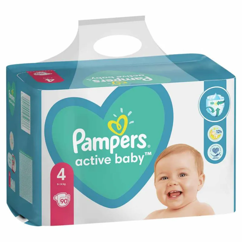 PAMPERS PELENE ACTIVE BABY GPP MAXI 4, 9-14KG, 90KOM