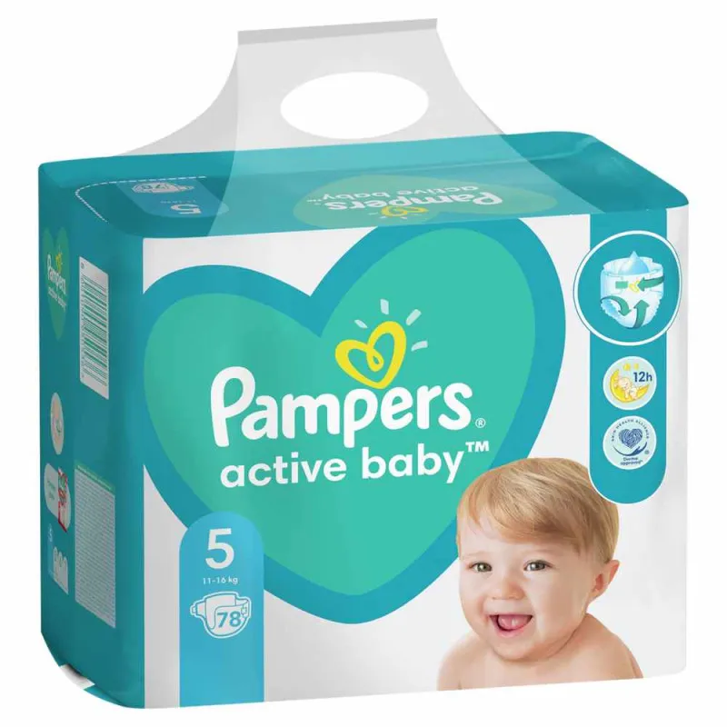 PAMPERS PELENE ACTIVE BABY GPP JUNIOR 5, 11-16KG, 78KOM